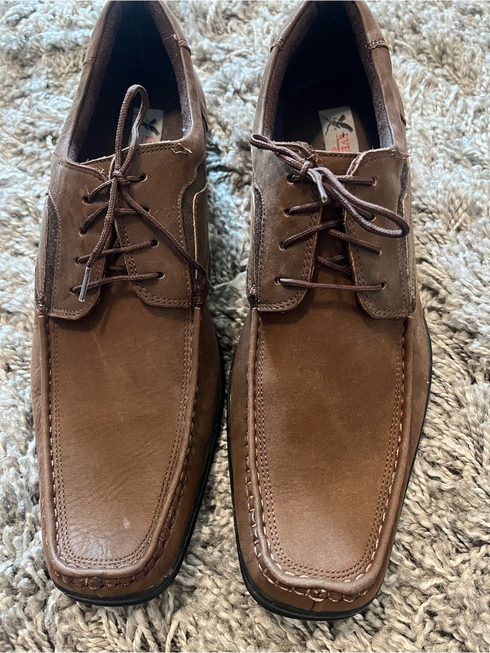Men's Everest Brown Leather Lace-Up Dress Shoes